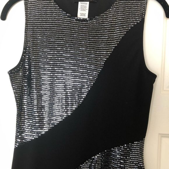 Evening Dress Shimmer Black with Slit - Picture 5 of 6